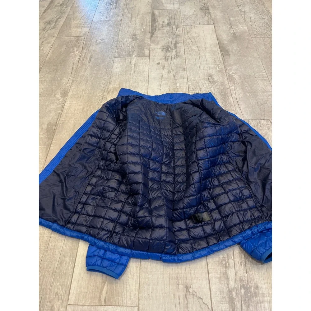 The North Face Mens ThermoBall Eco Puffer Jacket Blue Full Zip Quilted Coat L